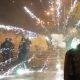 Fireworks explode close to French riot police during protests in Nanterre, west of Paris, on June 28, 2023