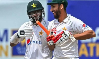 Imam-ul-Haq (L) hit an unbeaten 50 to steer Pakistan home in their tricky chase of 131 against Sri Lanka