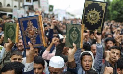 People demonstrate against the desecration of the Koran in Denmark, in Sanaa, Yemen