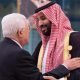 Palestinian President Mahmoud Abbas and Saudi Crown Prince Mohammed bin Salman