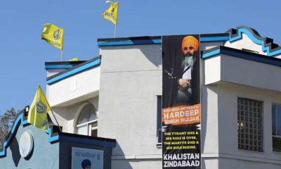 A sign outside the Guru Nanak Sikh Gurdwara temple is seen after the killing on its grounds in June 2023 of Sikh leader Hardeep Singh Nijjar, in Surrey, British Columbia, Canada September 18, 2023.