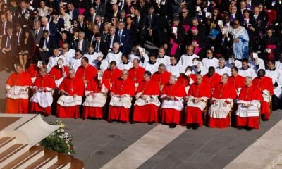 new cardinals attend the consistory ceremony to elevate Roman Catholic prelates to the rank of cardinal led by Pope Francis, in Saint Peter's Square at the Vatican, September 30, 2023