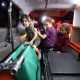 Children sit in the back of an ambulance at Shifa Hospital after hundreds of Palestinians were killed in a blast at Al-Ahli hospital in Gaza that Israeli and Palestinian officials blamed on each other in Gaza City, Gaza Strip, October 17, 2023