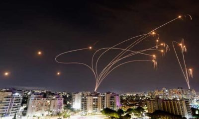 Israel's Iron Dome anti-missile system intercepts rockets launched from the Gaza Strip, as seen from the city of Ashkelon, Israel October 9, 2023
