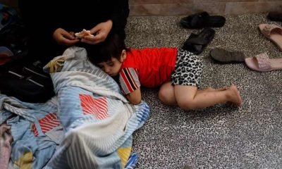 Palestinians shelter at a United Nations-run school in Khan Younis