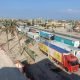 A view of trucks carrying humanitarian aid for Palestinians, as they wait for the re-opening of the Rafah border crossing to enter Gaza, amid the ongoing conflict between Israel and the Palestinian Islamist group Hamas, in the city of Al-Arish, Sinai peninsula, Egypt