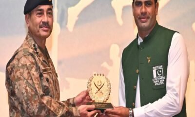 Ceremony in honor of Olympian Arshad Nadeem at GHQ, Army Chief was the host