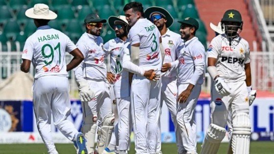 In the second Test, Pakistan scored 274 all out, Bangladesh for 10 runs